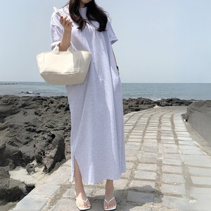 ラウンドネックロングTシャツワンピース　00773