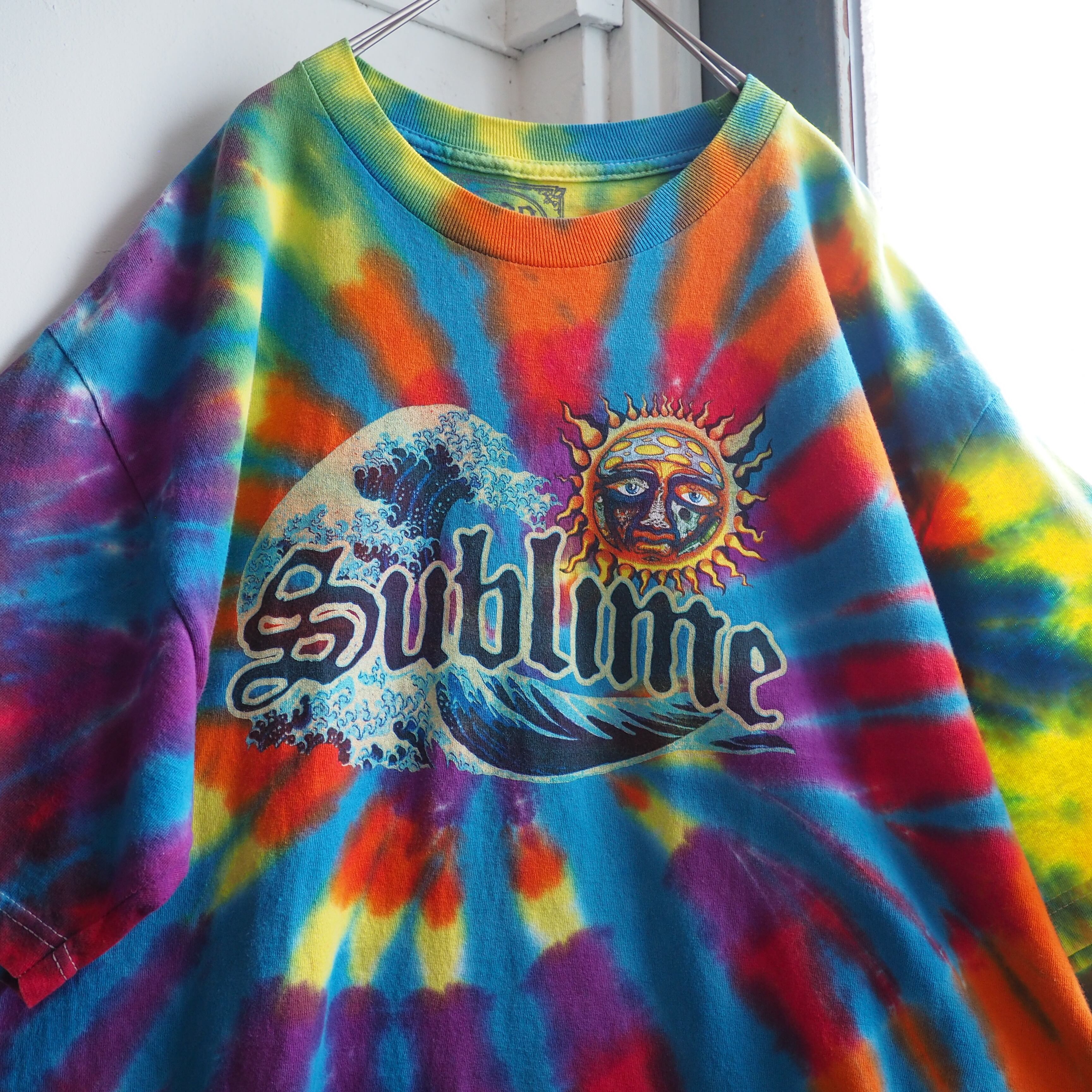 ” Sublime ” Sun and Waves Tie dye dyeing loose Tee