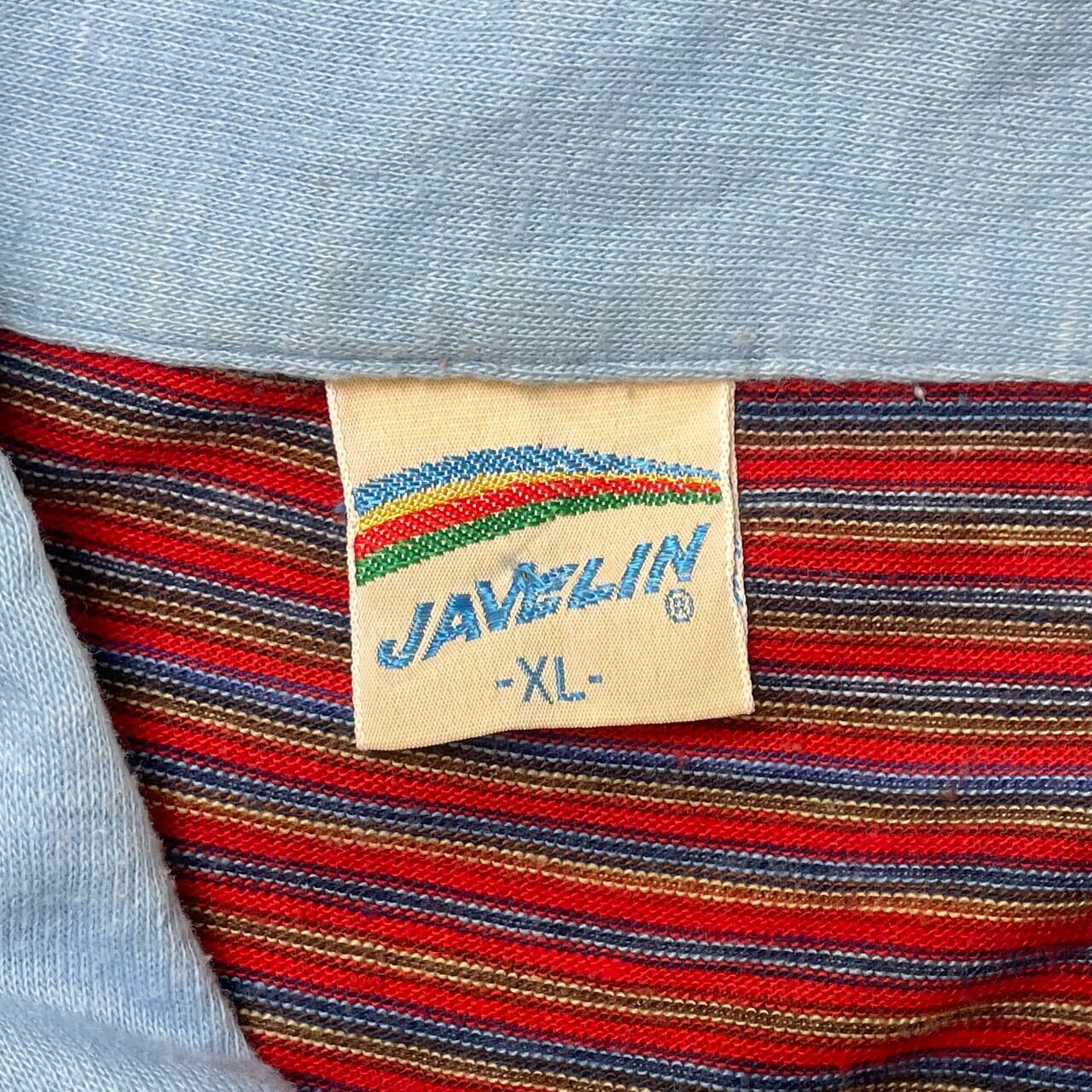 70年代 USA製 JAVELIN ボーダー ポロシャツ メンズM相当 レディース