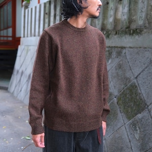 EVAN KINORI(エヴァン キノリ) / Crewneck Sweater Top Dyed Wool -Dark Olive-