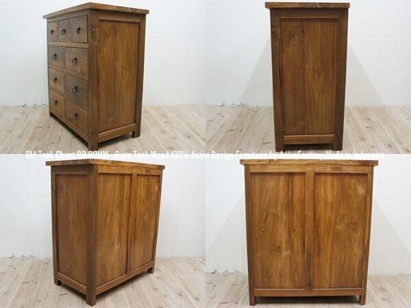 オールドチークチェスト9D 幅70cm×奥行40cm×高さ80cm 無垢材 収納家具
