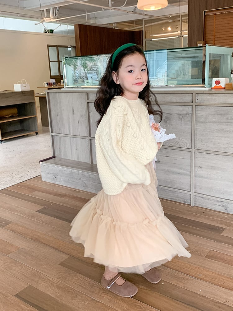 新作 ] 即納あり シフォンチュールスカート ロングスカート 韓国子供服