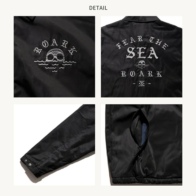 ロアークリバイバル ROARK REVIVAL コーチジャケット "Fear The Sea" Coaches Jacket RJJ1258-BLK