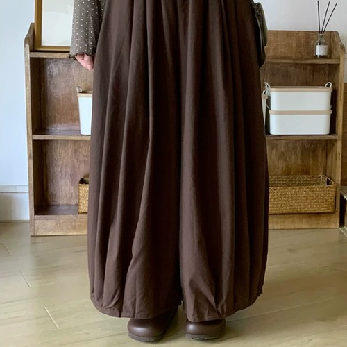 裾タックワイドパンツ ・12243