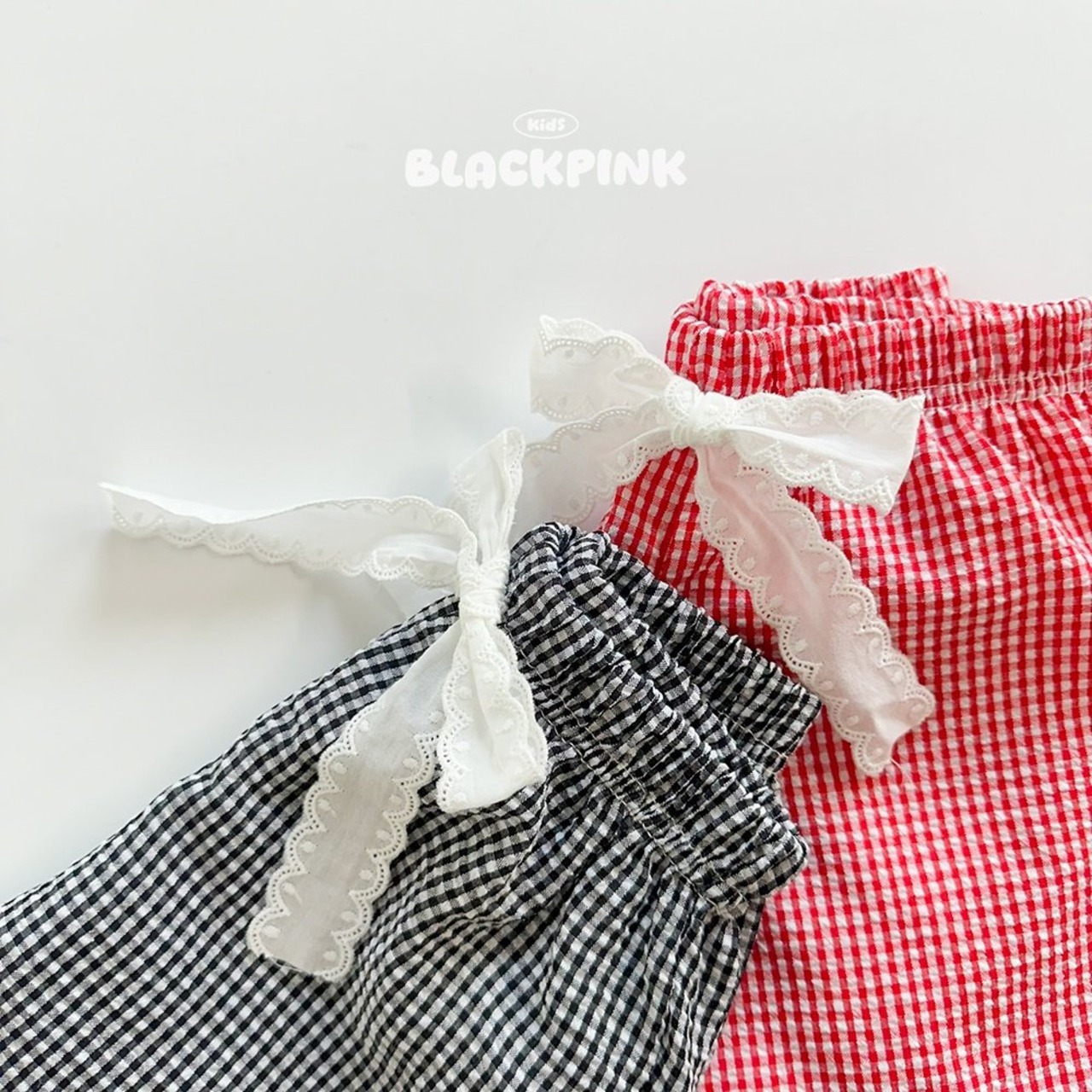[BLACKPINK] Lace Check Shorts (2XL) / [블랙핑크] 레이스체크반바지 (2XL)