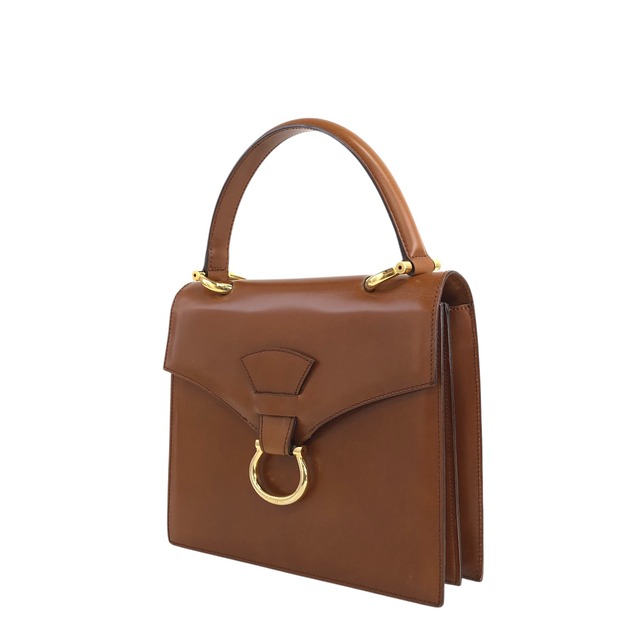 CELINE セリーヌ ハンドバッグ ブラウン ホースビット レザー vintage ヴィンテージ オールド w8t6ny