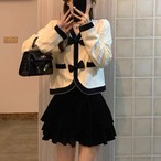 V-Neck Bow Knit Cardigan Jacket