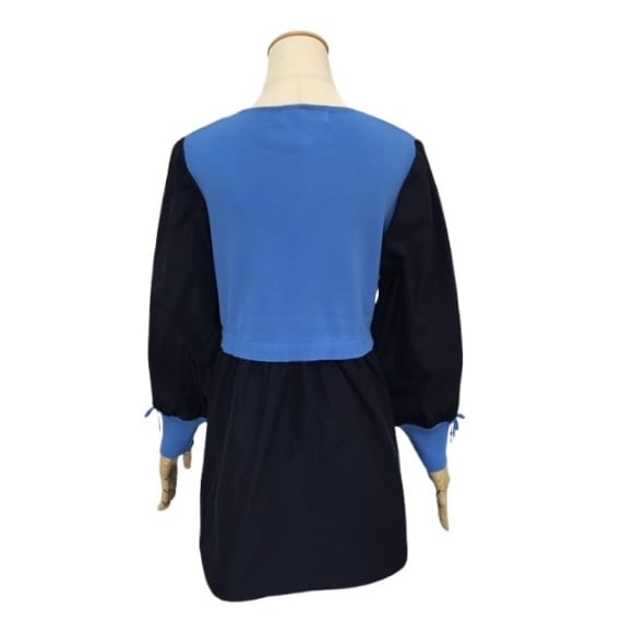 スーパービューティー チュニック リボン ニット タフタ切替 2421010