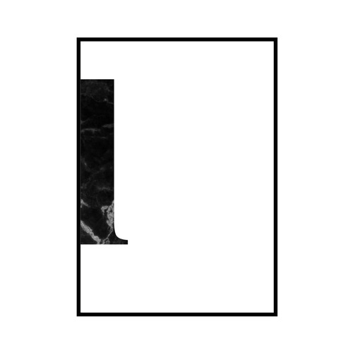 "l" 黒大理石 - Black marble - ALPHAシリーズ [SD-000539] A4サイズ ポスター単品