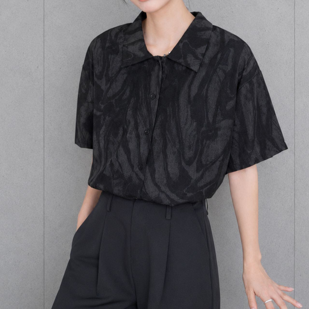 シャドーアブストラクトシャツ 0699