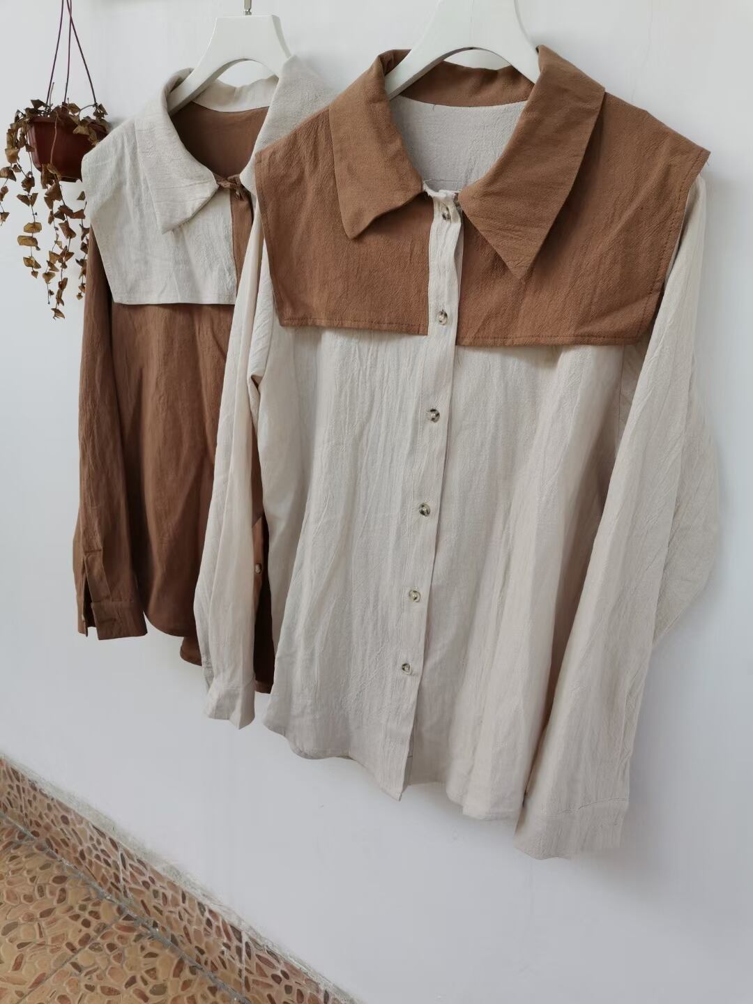 バイカラーコットンシャツ　ASF212010−11