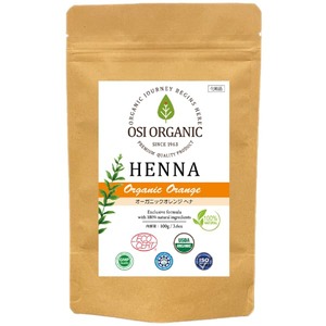 【努力特価】天然ヘナ100％！OSI ORGANIC ???? ?????? ハラールヘナ HALAL HENNA 3.6oz 取扱説明書付 オーガニックオレンジ ORGANIC ORANGE 100グラム (x 1)