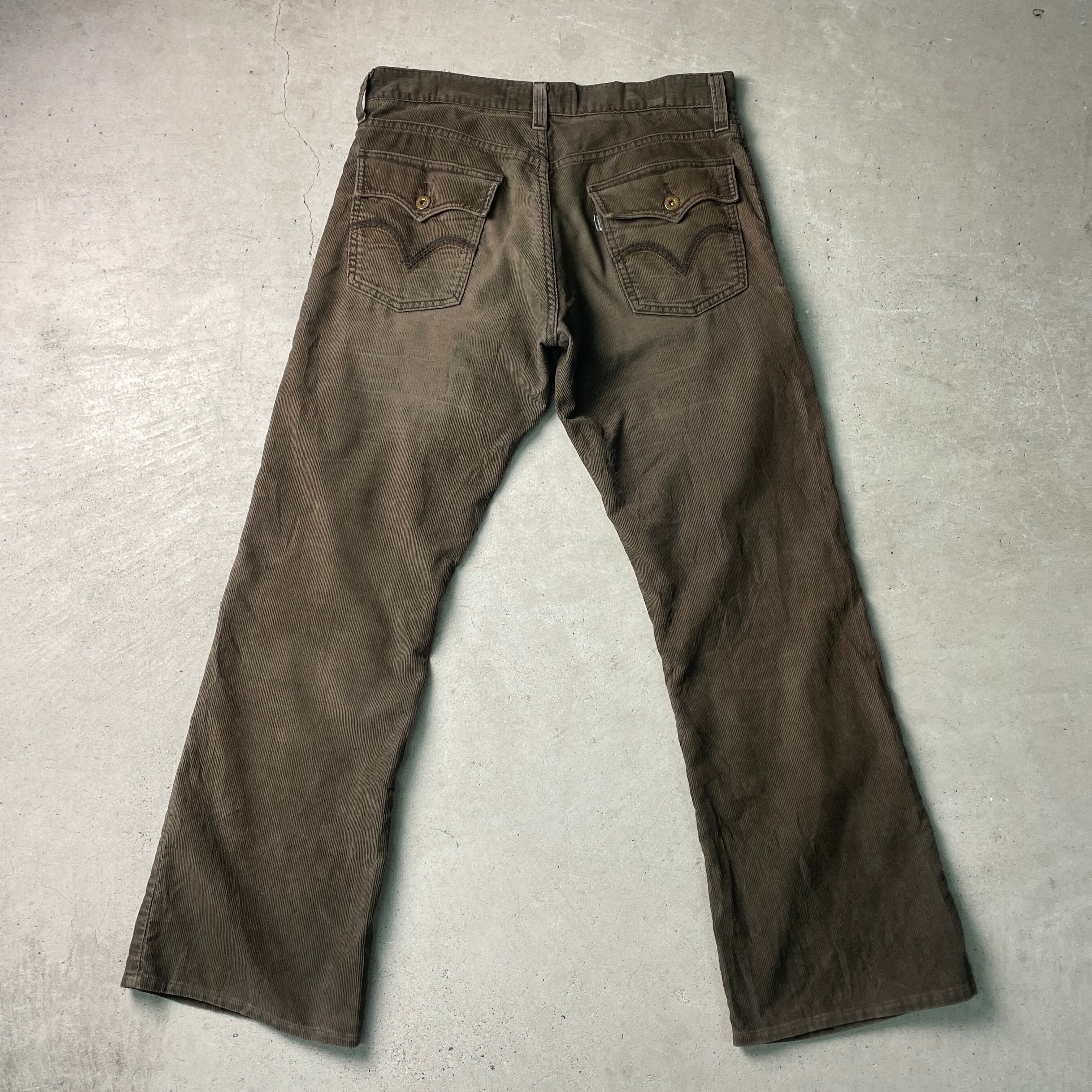 00年代 Levi's リーバイス 20527 コーデュロイフレアパンツ 細畝 メンズW33 古着 00s ヴィンテージ VINTAGE Y2K  ブーツカット 茶色【デニムパンツ】/ブラウン | cave 古着屋【公式】古着通販サイト