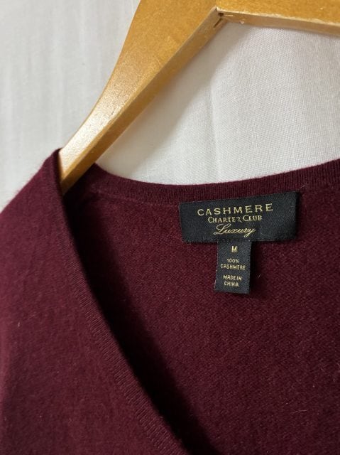 Solid Color Cashmere V-Neck Sweater