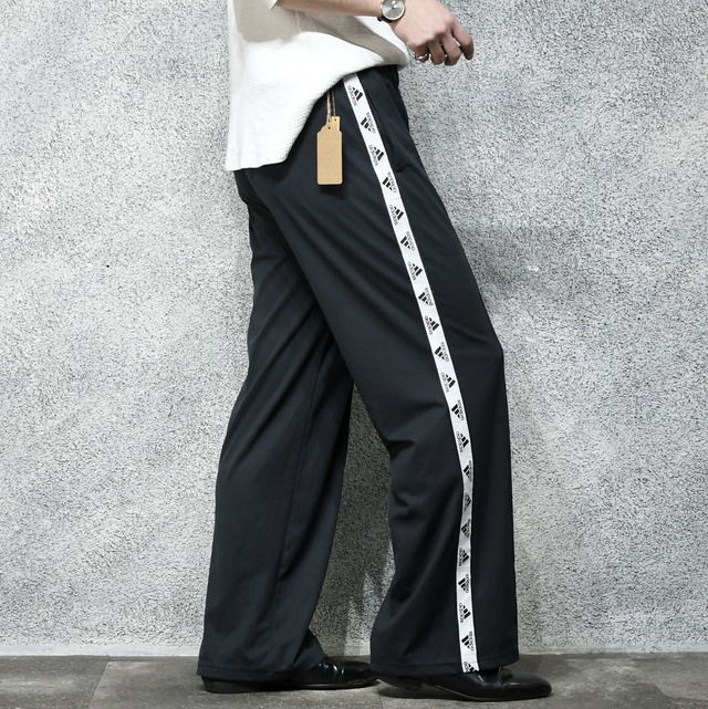 adidas side logo wide straight track pants