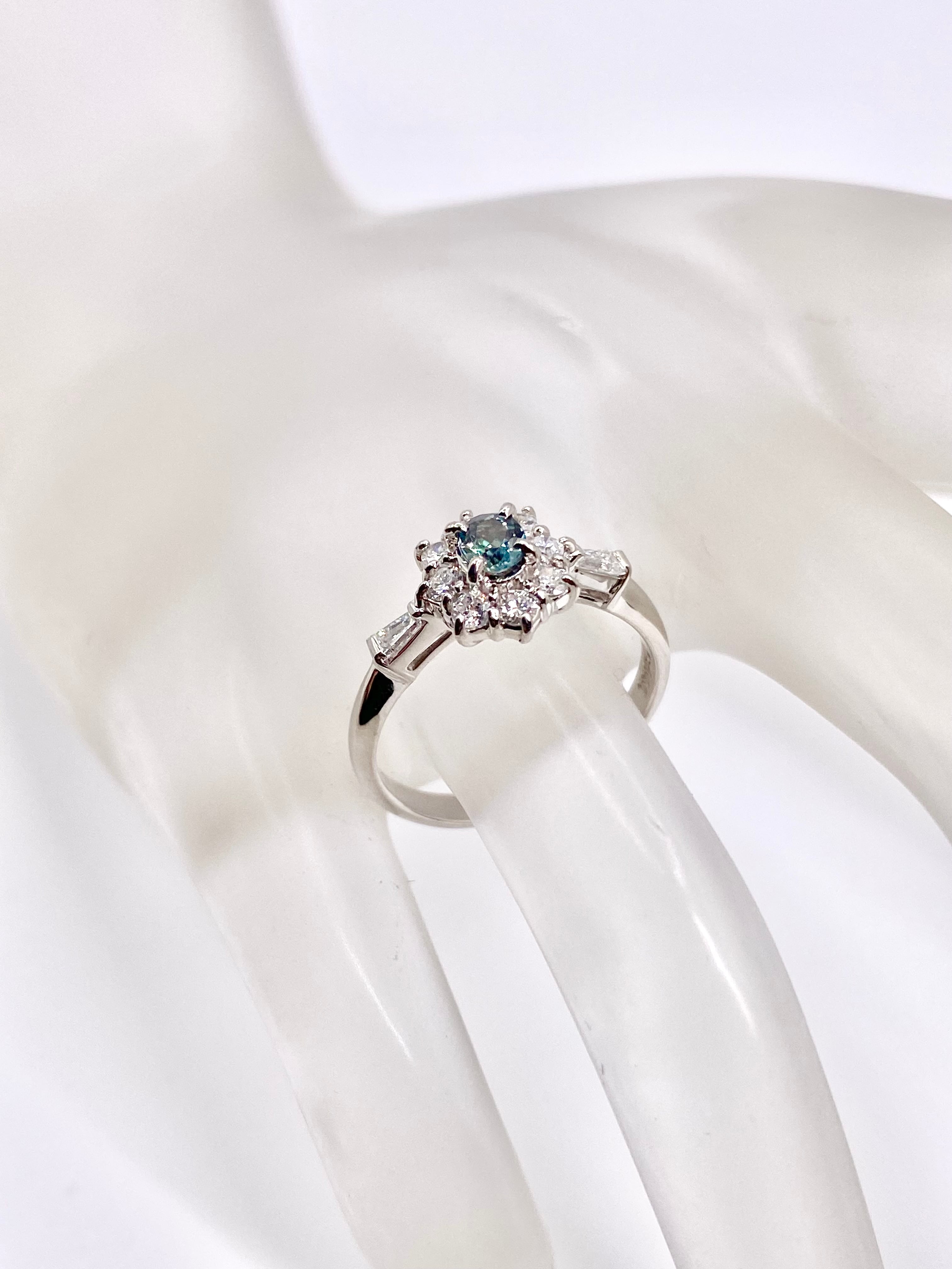 アレキサンドライト 0.194ct / ダイヤモンド 計0.31ct Pt900 リング 8
