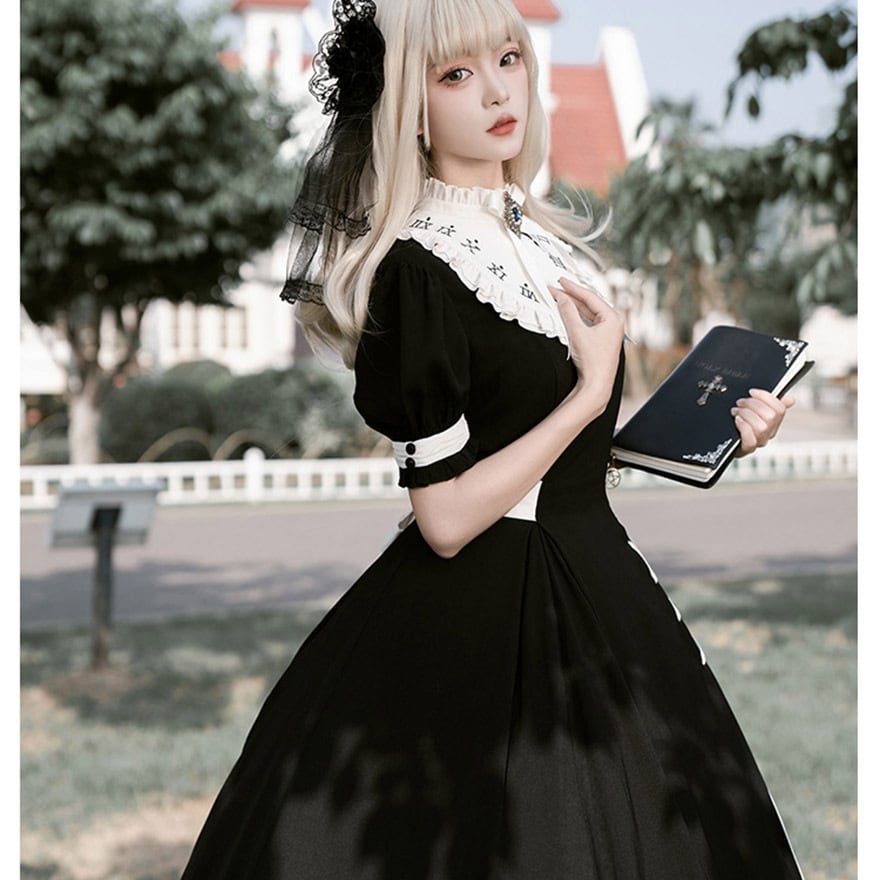 りぽち スカート つけ襟 ヘッドドレス つけ襟｜エレガンス インナー カラー ［フリル］】お色展開：ホワイト