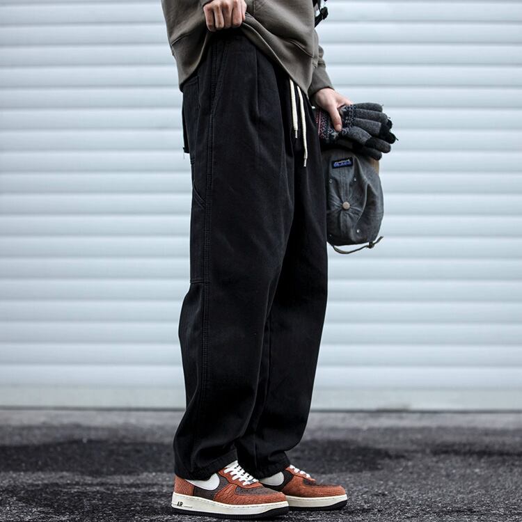 ★HERRINGBONE TWILL BASIC VELVET STRAIGHT PANTS　A0882