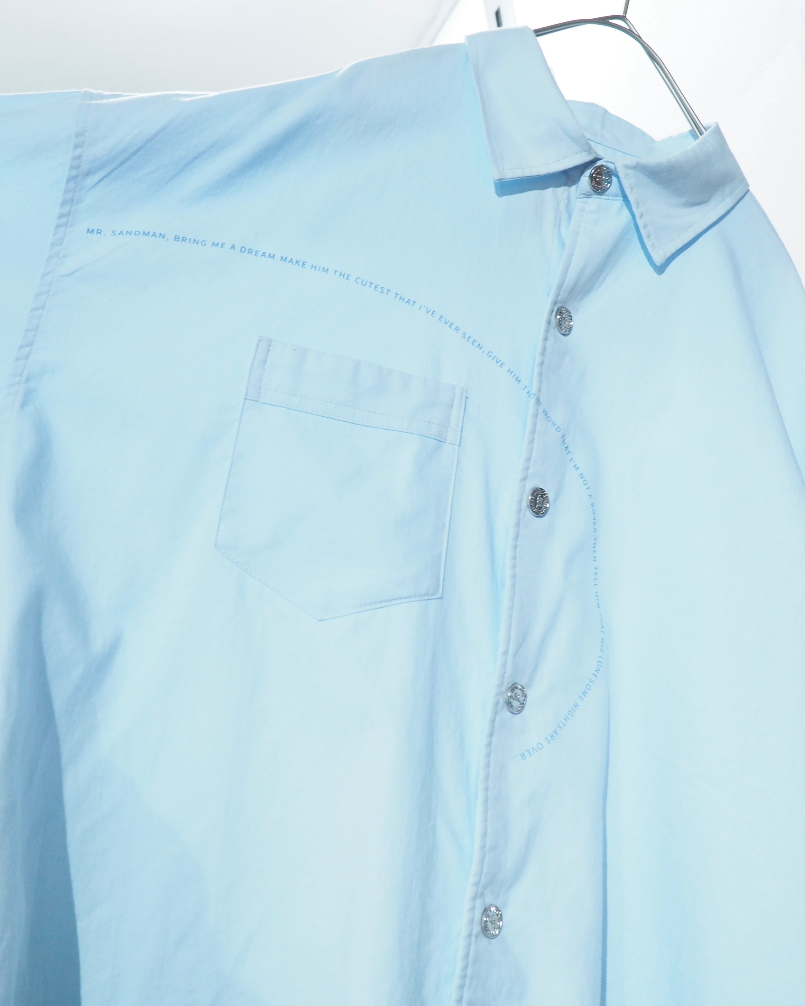 " EAFINETAL " Knit Docking Over silhouette Light Blue shirt