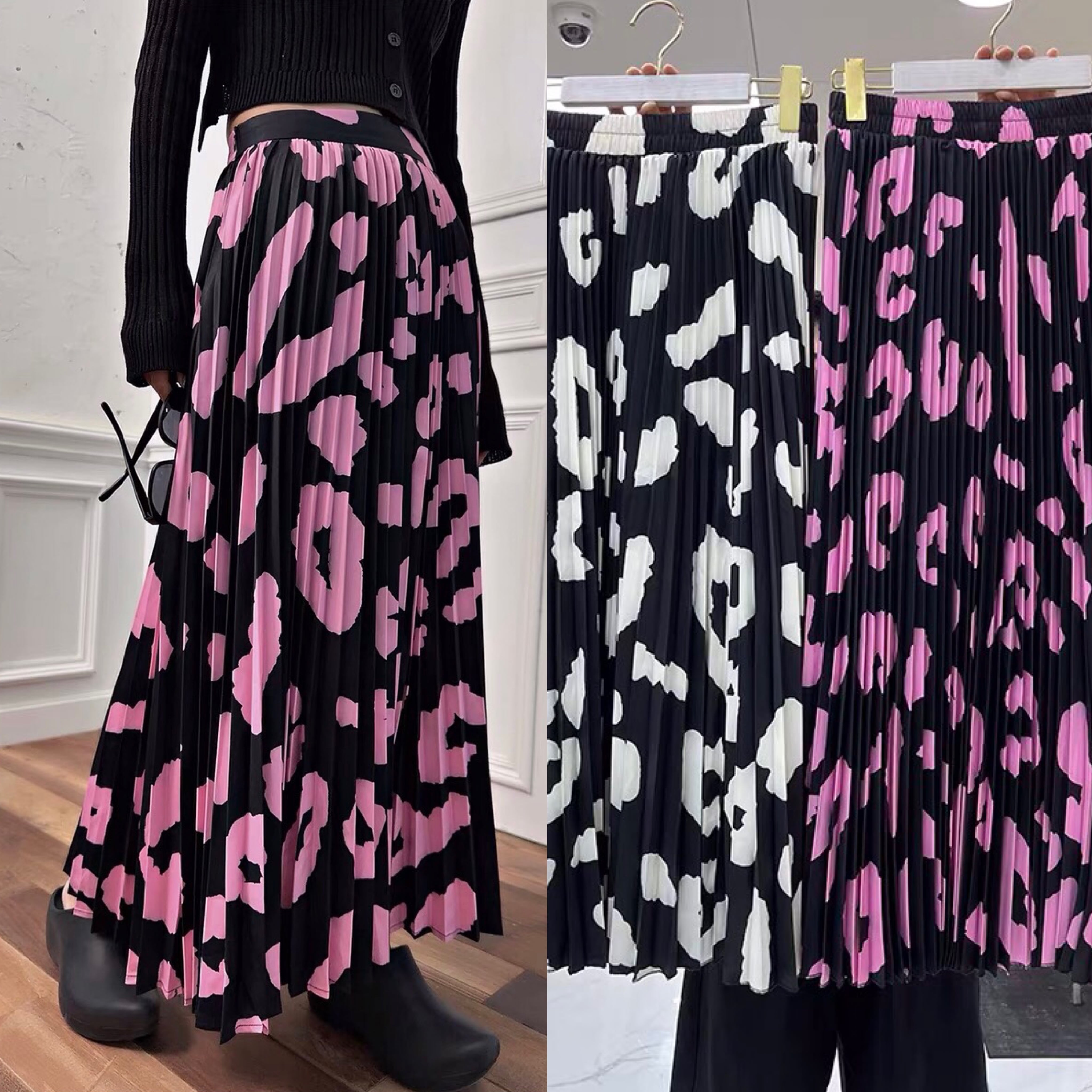 新品‼︎ レア❤︎BURBERRY ピンクのレオパード柄スカート❤︎シルク100% スカート ヒョウ柄 レオパード 白 ピンク アニマル ベージュ セクシー