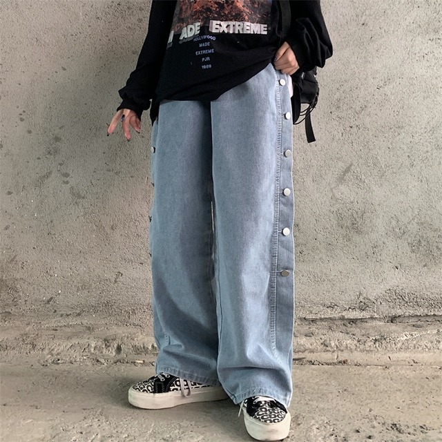 パンツ オータムウィンタースタンダードルーズハイウェスト薄手ジーンズ レトロ 秋物 冬物 Brother_is_Style23964963630