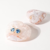 【K18】ブルートパーズ x ダイヤモンド ハートピアス