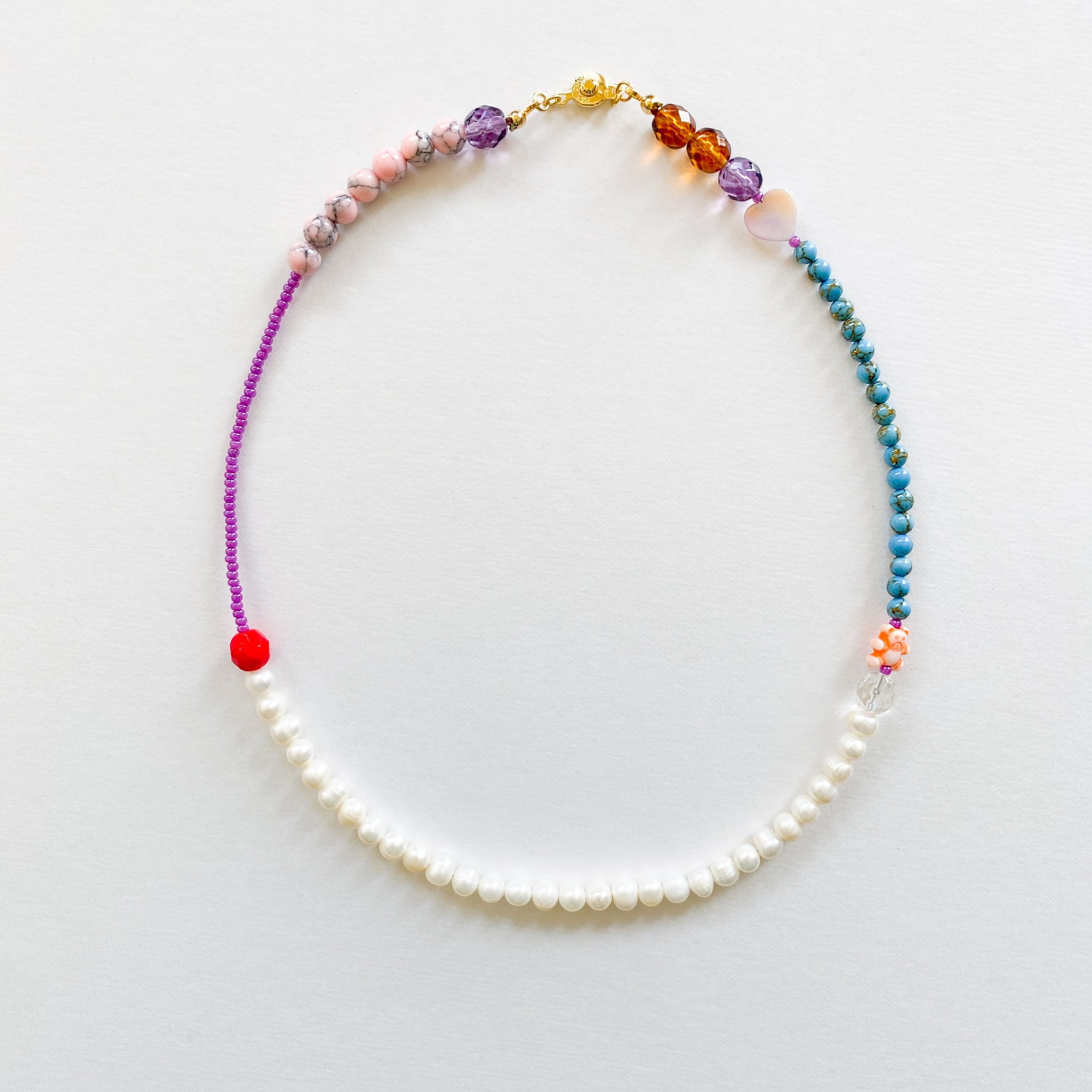 淡水パールとビーズのネックレス