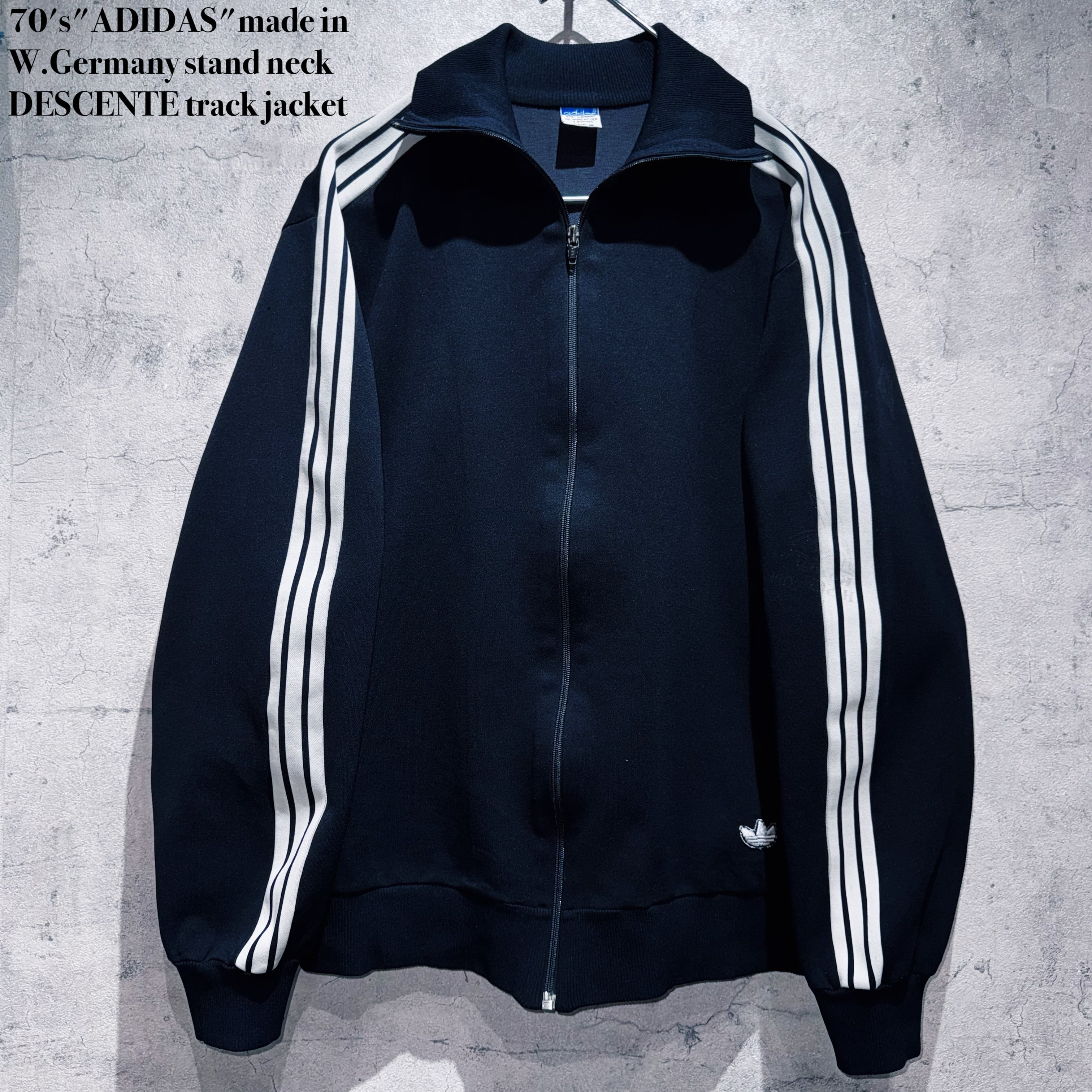 70's"ADIDAS"made in W.Germany stand neck DESCENTE track jacket