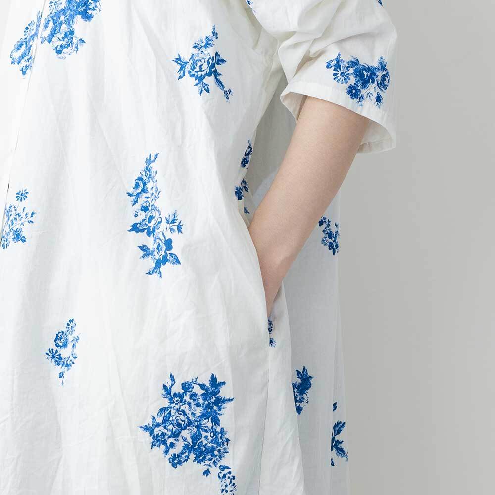 Midi Umi　フラワープリントワイドシャツワンピース Midi Umi フラワープリントワイドシャツワンピース | LASQ store