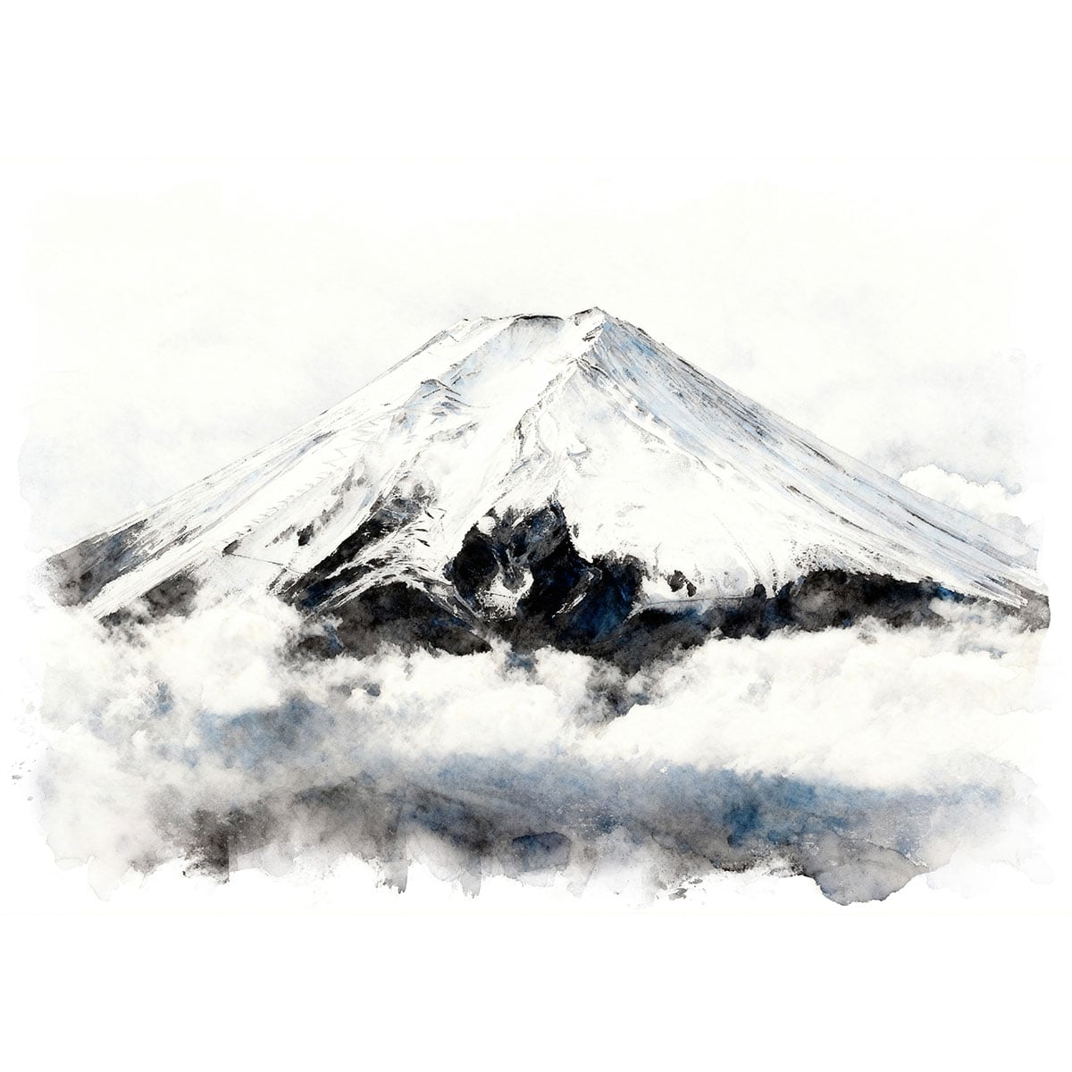 絵画 日本 富士山 風景画 インテリアアート額付き 水彩画・油絵風