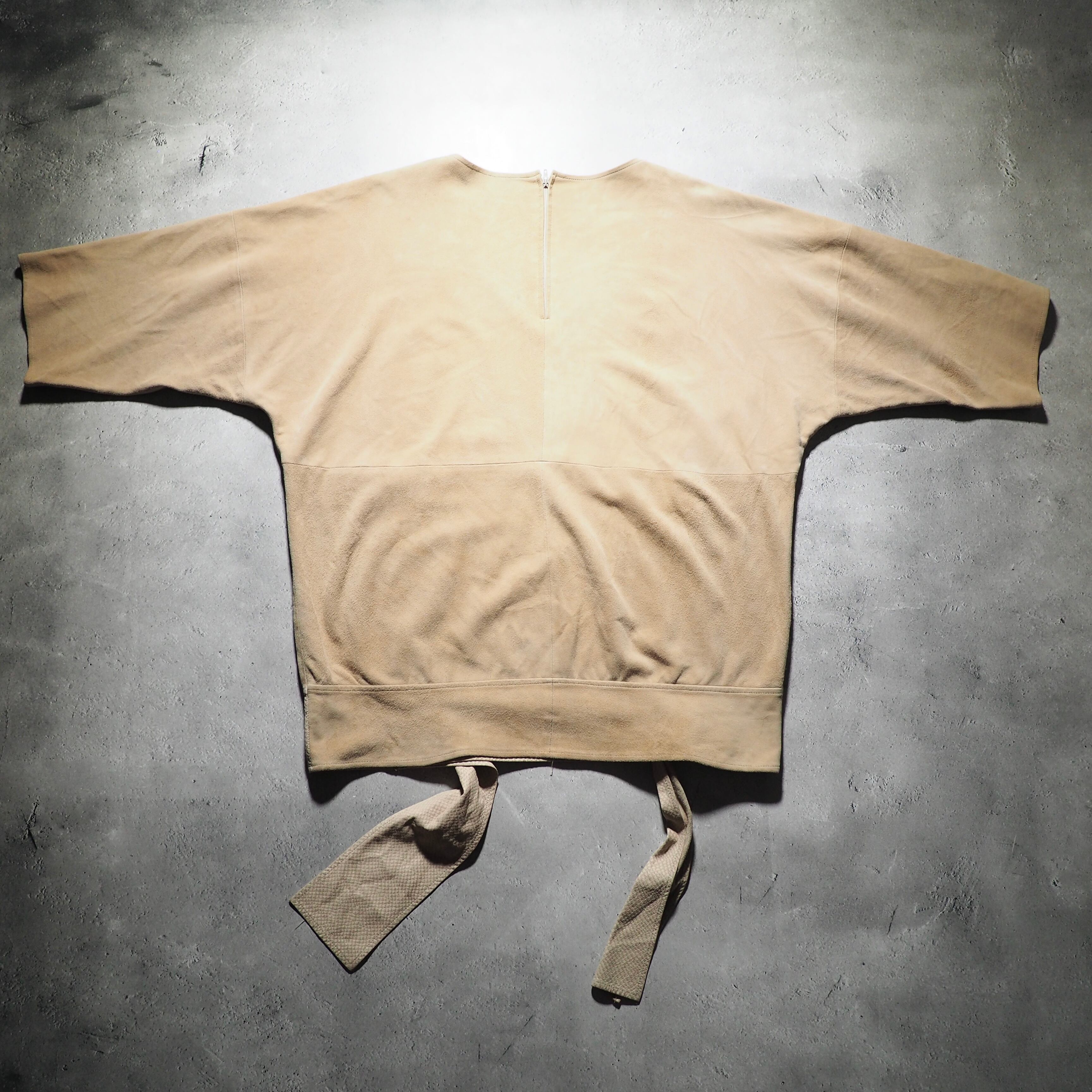 ” Unknown ” suede leather custom vintage loose pull over Tee