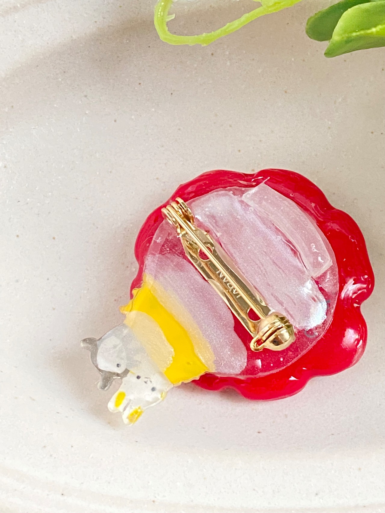 『彩りのお花』ガラスブローチ③