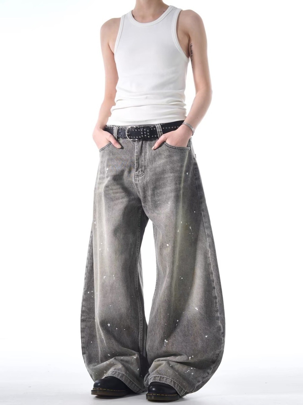 Extra Wide Balloon Denim Pants