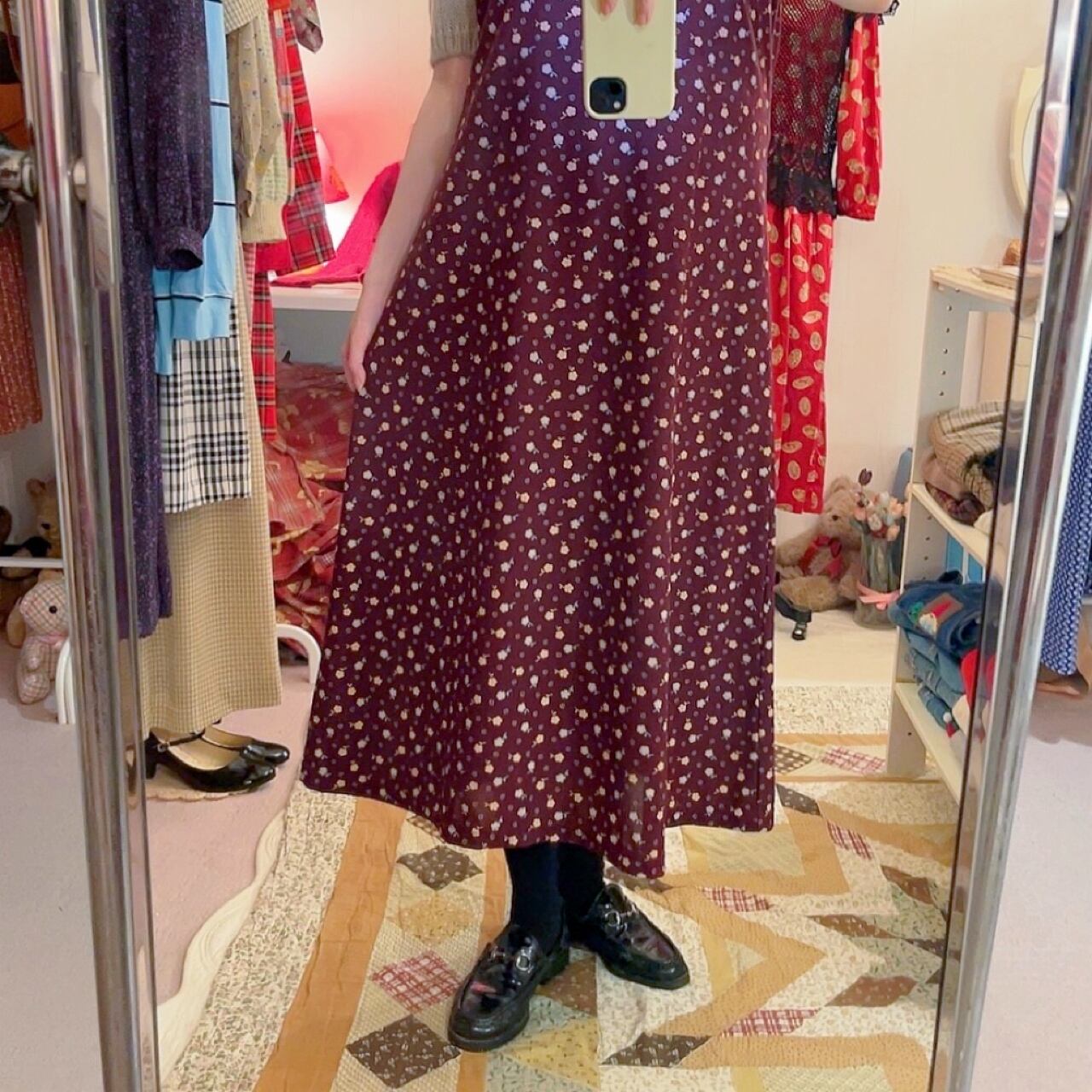 bordeaux flower sleeve less one-piece