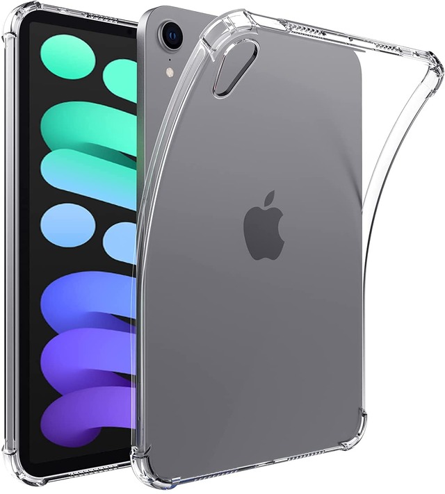 Miimall【2021新モデル】 対応Apple iPad Mini 6 2021 ケース タッチペン収納 アイパッド ミニ 第六世代 バックカバー TPU材質 擦り傷防止 軽量 薄型 防衝撃 ソフト iPad Mini 6保護ケース(クリア)