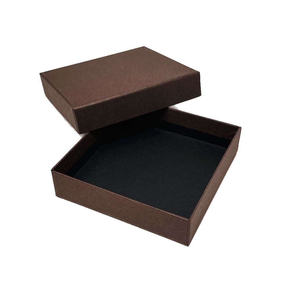 薄型 ギフトボックス M（綿入り） 82×82×20mm 日本製 ブラウン