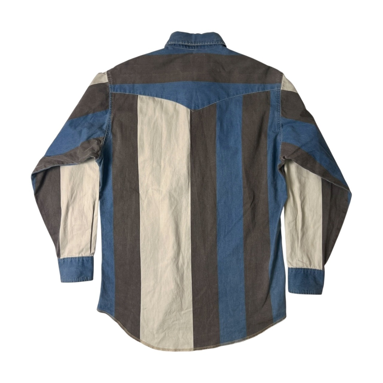 Wrangler ラングラー BD 長袖シャツ 15 1/2-33/ブルー ブラウン/ウエスタン/80s 90s