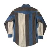 Wrangler ラングラー BD 長袖シャツ 15 1/2-33/ブルー ブラウン/ウエスタン/80s 90s