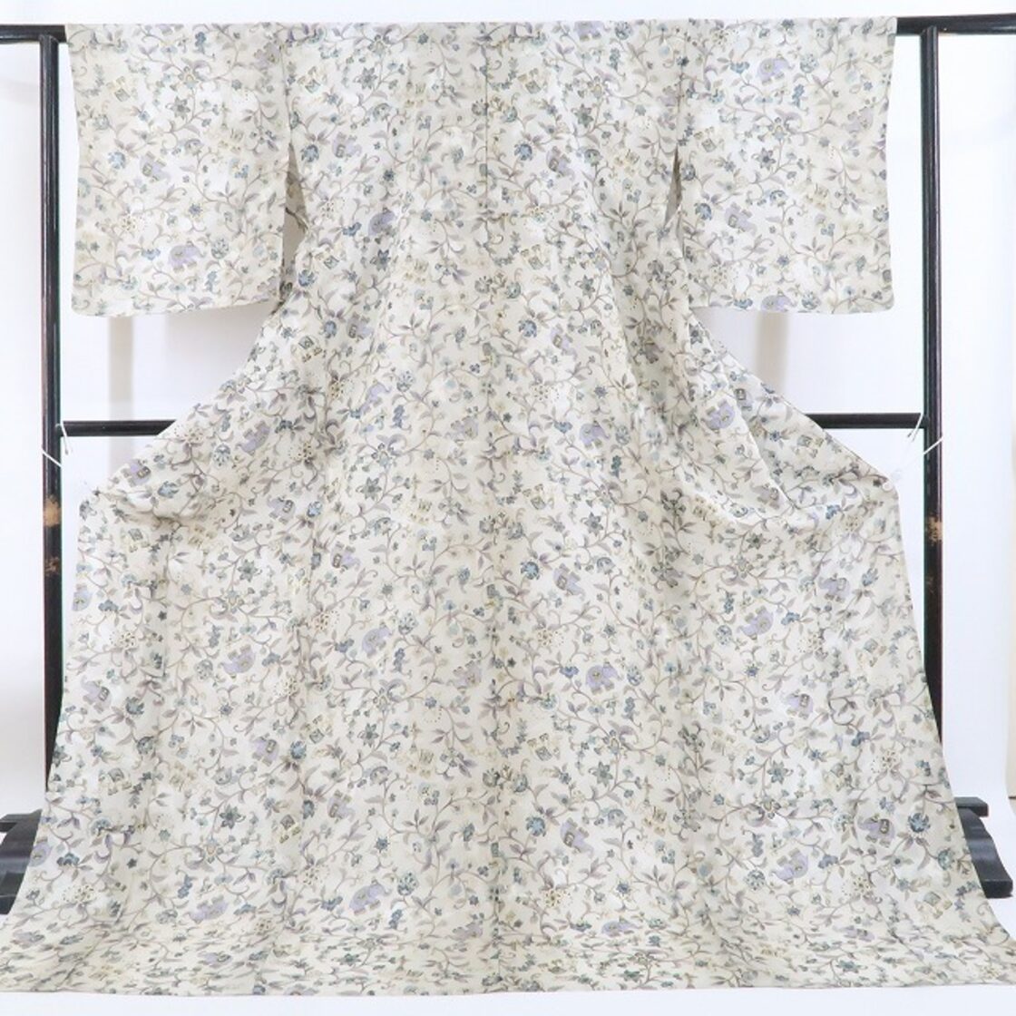 新品 岡重 紋紗 お仕立て上がり品 象更紗 夏着物 仕付け糸付 トール  