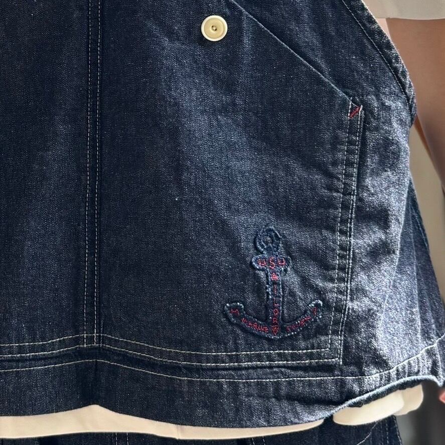 快晴堂 - Girl's・リラクシンWorkインディゴデニム／オーバーオール