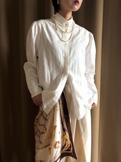 classic white stand collar shirt-5194-3
