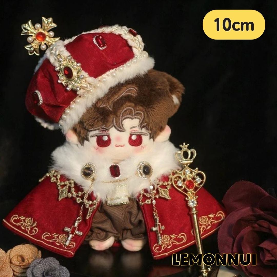 10cm ぬいぐるみ服 着せ替え ぬい服 王様コスプレ 王冠 マント 豪華