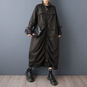 ギャザー デザイン ジップアップ コート 60060