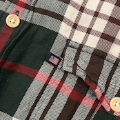 90s POLO JEANS CO. RALPH LAUREN ラルフローレン チェック ダブルポケット 長袖 ネルシャツ M/グリーン×レッド系 メンズ ビンテージ