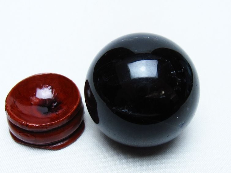 黒水晶 丸玉 34mm モリオン スフィア 置物 一点物 141-8225 | 天然石