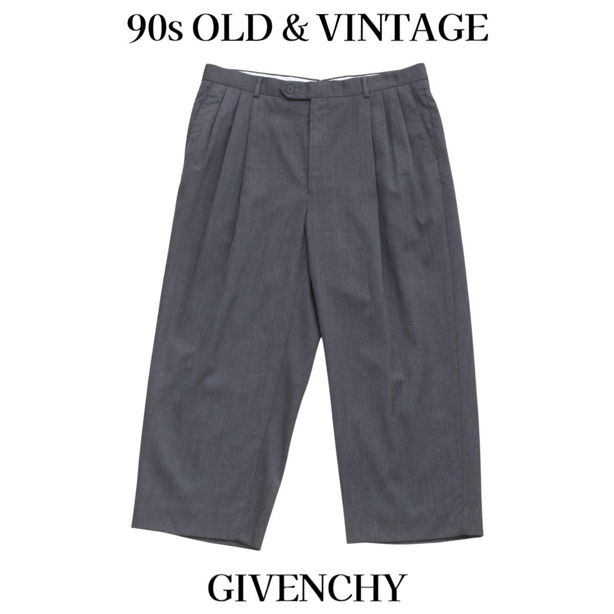 90s MONSIEUR by GIVENCHY スリータック スラックス USA製 グレー XL | ens