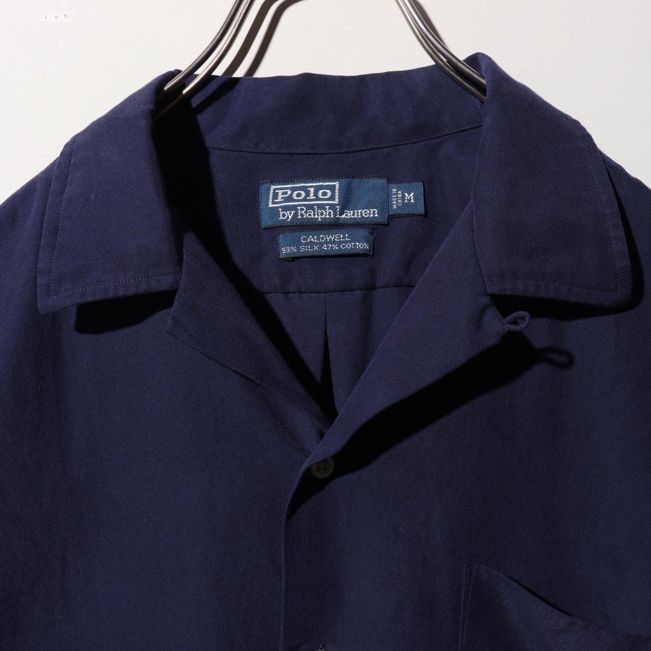 Mint Condition M 完全無地 ネイビー シルクコットン Caldwell ポロラルフローレン 紺 半袖開襟シャツ