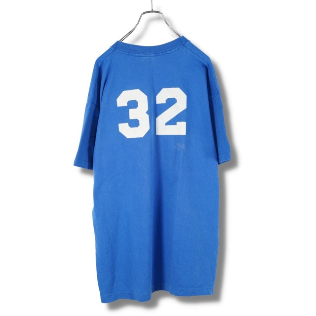 90s　フルーツオブザルーム　プリントTシャツ　USA　ブルー　シングルステッチ　XL　BA425