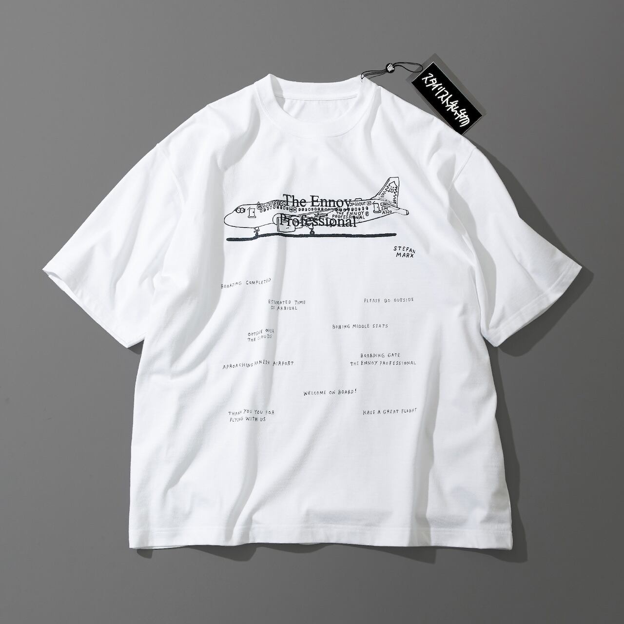 S/S Border T-Shirt (BROWN × WHITE) エンノイ