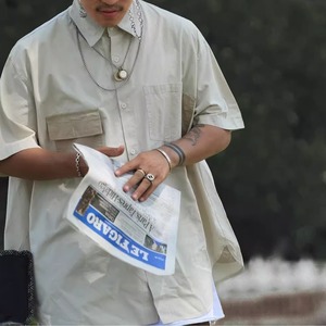 ポケットアクセント半袖シャツ　1204